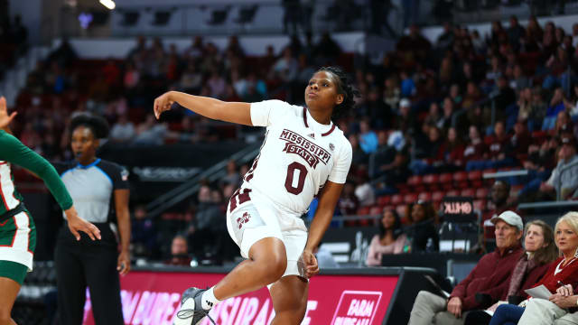 Mississippi State women's basketball guard Darrione Rogers vs. Mississippi State Valley.